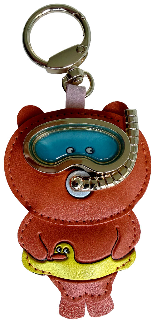 Playful Divers Bear Keyholder